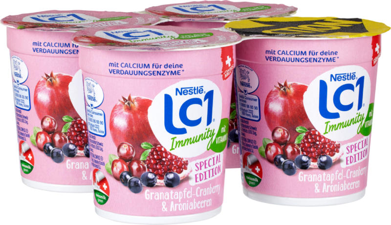 Yogourt Nestlé LC1 grenade-canneberge-aronia, Immunity, 4 x 150 g