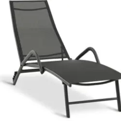 JYSK Șezlong NORDSTRAND 59x191 negru