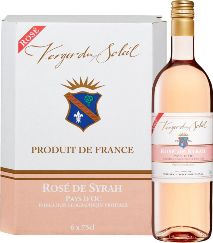 Verger du Soleil Syrah Rosé Pays d’Oc IGP, Francia, Linguadoca-Rossiglione, 2023, 6 x 75 cl