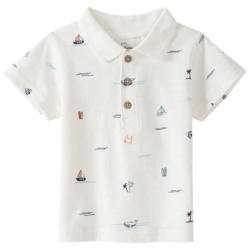 Baby Poloshirt mit Allover-Print