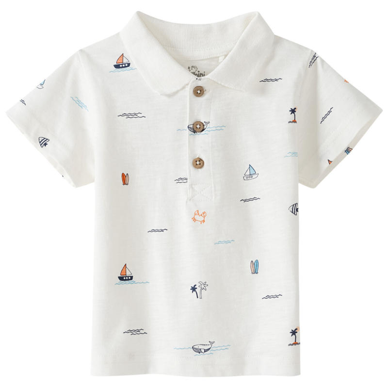 Baby Poloshirt mit Allover-Print