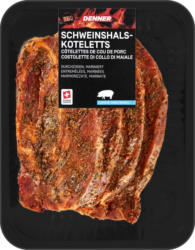 Denner BBQ Schweinshalskoteletts, durchzogen, mariniert, 4 x ca. 160 g, per kg