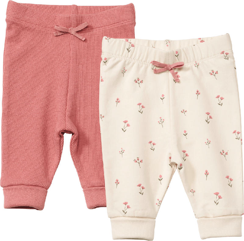 ALANA Leggings mit Waffel-Struktur + Blumen-Muster, rosa, Gr. 68