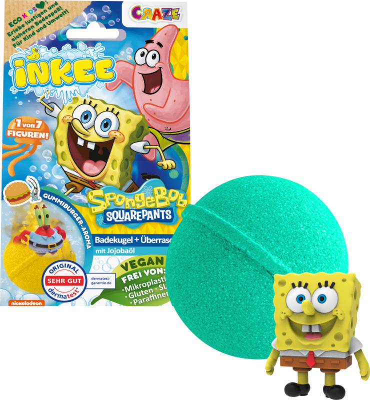 INKEE Kinder Badezusatz Badebombe Sponge Bob