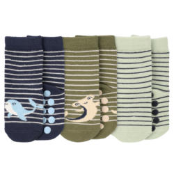 3 Paar Baby Stoppersocken mit Tier-Motiven