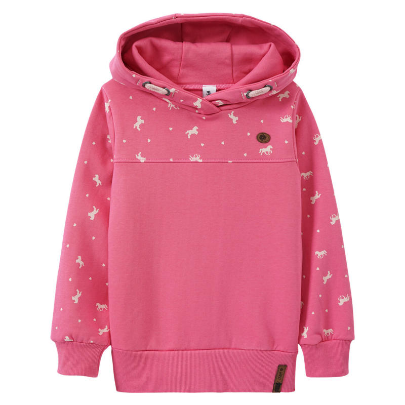 Mädchen Hoodie mit Pferde-Allover (Nur online)