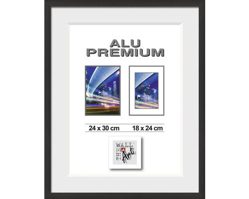 Bilderrahmen Aluminium Duo schwarz 24x30 cm