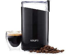 Krups F203 Kaffeemühle (Hochglanz-Schwarz, 200 Watt, Edelstahlschlagmesser)