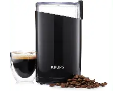Krups F203 Kaffeemühle (Hochglanz-Schwarz, 200 Watt, Edelstahlschlagmesser)
