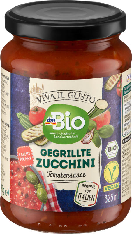 dmBio Tomatensauce gegrillte Zucchini