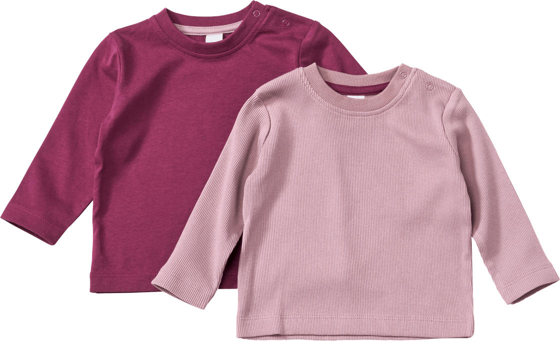 ALANA Langarmshirts, rosa + lila, Gr. 74