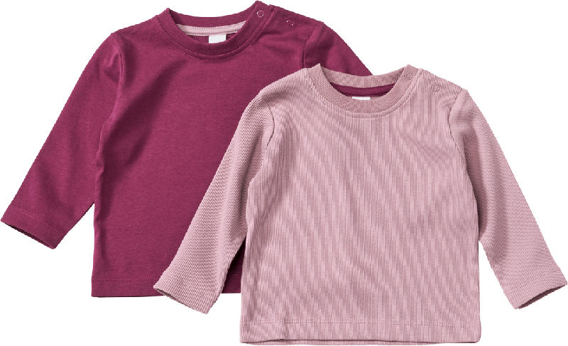 ALANA Langarmshirts, rosa + lila, Gr. 80