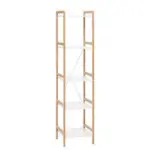 JYSK JYSK Etajeră BROBY 5 raft. &icirc;ngustă bambus/alb