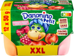 Quark alla frutta Danonino Petit Danone, meno di zuccheri, assortiti, 12 x 50 ml