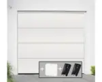 Hornbach ARON Basic Garagentor Sektionaltor 40 mm L-Sicke Slategrain RAL 9010 reinweiß 2500x2125 mm inkl. Garagentorantrieb, 2 x Zweikanal-Handsender, Innentaster IT1-1b