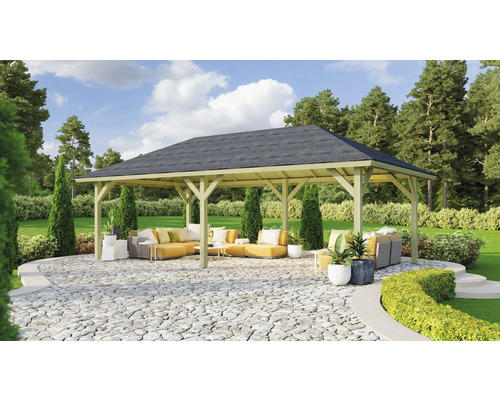 Pavillon Karibu Classic Dannau 2 im Set 359 x 706 cm kesseldruckimprägniert