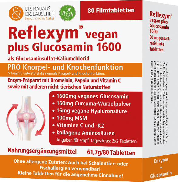 Madaus & Lauscher Reflexym vegan plus Glucosamin 1600