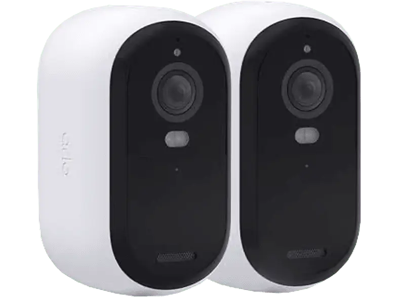 Arlo Essential Gen2 Überwachungskamera (Anzahl Kameras: 2, für Innen + Außen, Nachtsichtfunktion, Akkubetrieb, Weiß)