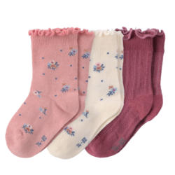 3 Paar Baby Socken mit Blumen-Motiv