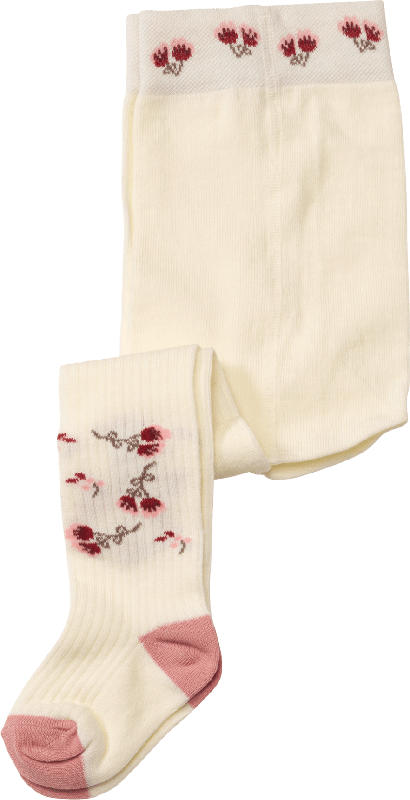 ALANA Strumpfhose mit Blumen-Motiv, beige, Gr. 74/80