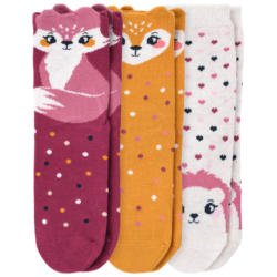 3 Paar Mädchen Socken mit Tieren