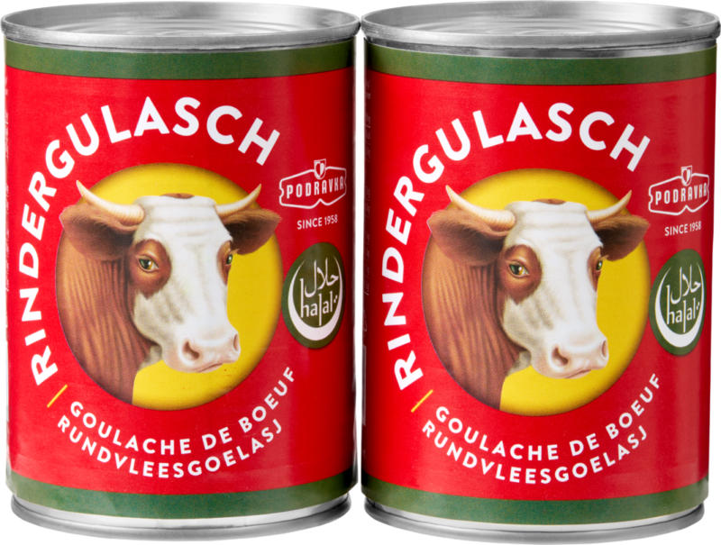 Podravka Rindergulasch Halal , 2 x 400 g