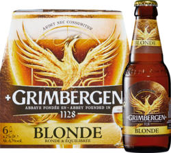 Bière blonde Grimbergen , 6 x 25 cl