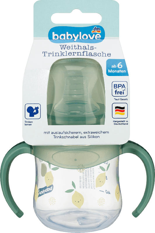 babylove Trinklernflasche Weithals, grün, 150 ml