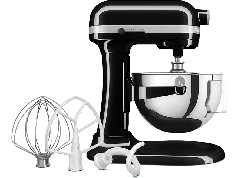 Kitchen Aid 5 KSM 55 SXXEOB Heavy Duty Küchenmaschine Onyx Schwarz (Rührschüsselkapazität: 5,2 l, 375 Watt)
