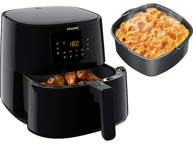 Philips HD9270/93 3000 Series Airfryer XL Heißluftfritteuse mit zusätzlichem Back-Kit (6,2 l, 2000 Watt, Schwarz)