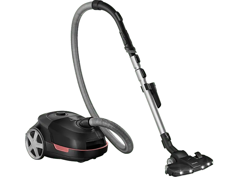 Philips XD6142/12 6000 Series Staubsauger mit Beutel (77 dB(A), maximale Leistung: 900 Watt, Hochglanzschwarz)