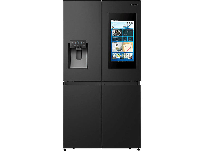 Hisense RQ760N4IFE Multi Door Side by Side, Kühl- und Gefrierkombination (577 l, E, 1785 mm hoch, No Frost (verminderte Eisbildung), Schwarz)