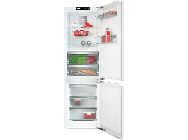 Miele KFN 7744 E Kühl- und Gefrierkombination (E, 244 l, 1770 mm hoch, vollintegrierbar, No Frost (verminderte Eisbildung), Weiß)