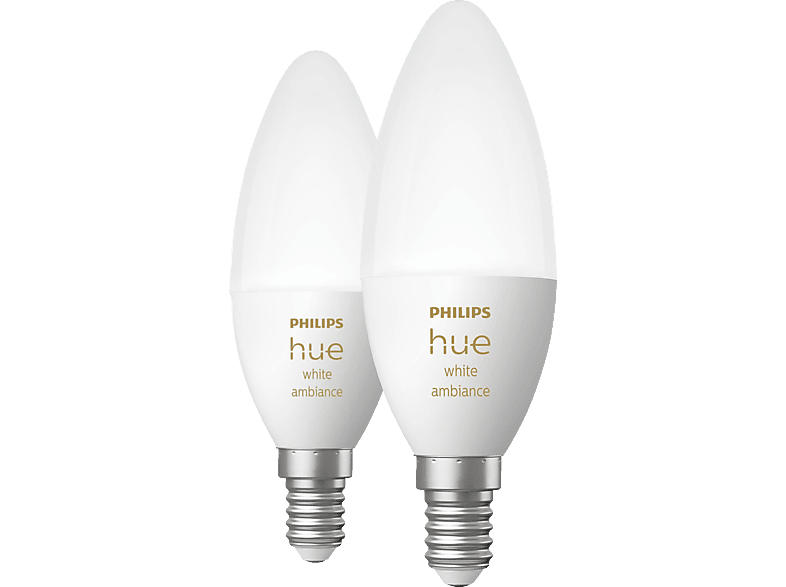 Philips Hue White Amb. Doppelpack E14 Kerze 2x470; LED Lampe