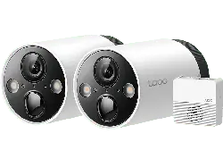 TP-Link TAPO C420S2 Smart, Security Kamera (Anzahl Kameras: 2, Akkubetrieb, Neigbar, Schwenkbar, QHD, Wei&szlig;)