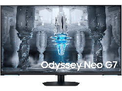 Samsung Gaming Monitor Odyssey neo G7 mit Fernbedienung, UHD 4K, 43 Zoll, 144Hz, 1ms MPRT, 400cd, VA-Panel, HDR10+, Weiß/Schwarz