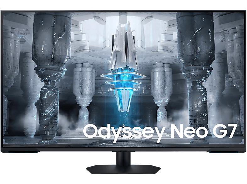 Samsung Gaming Monitor Odyssey neo G7 mit Fernbedienung, UHD 4K, 43 Zoll, 144Hz, 1ms MPRT, 400cd, VA-Panel, HDR10+, Weiß/Schwarz