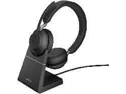 JABRA Headset Evolve2 65 LK380A UC Stereo mit Ladestation, schwarz