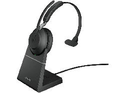 JABRA Headset Evolve2 65 LK380A MS Mono, mit Ladestation, schwarz