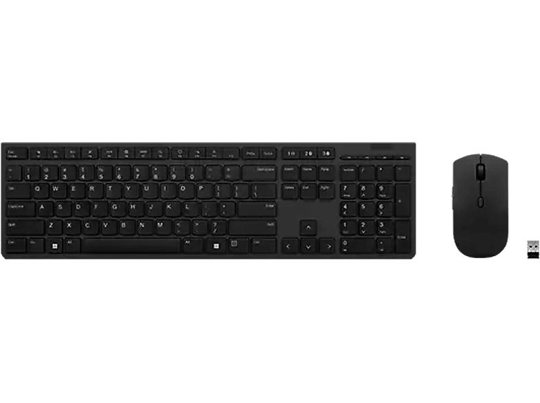 Lenovo Professional Desktop Set For Business, Bluetooth, USB Nano Empfänger, qwertz, 4000dpi, Akku, Schwarz