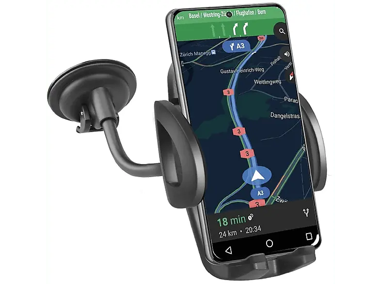 SBS 62121 Autohalterung mit Saugnapf und einstellbaren biegbarer Bügel