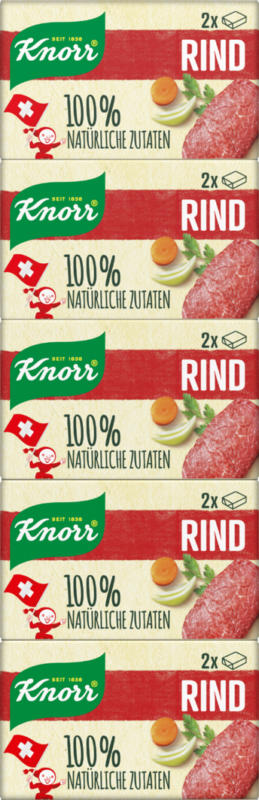 Brodo di manzo Knorr, 100% naturale, dadi, 110 g