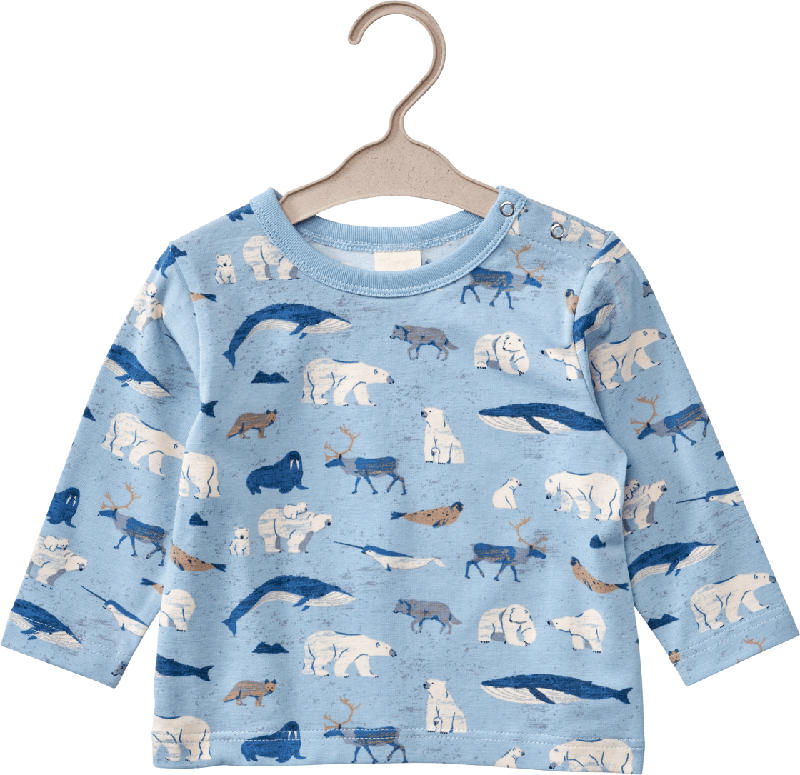 ALANA Langarmshirt mit Eisbären-Muster, blau, Gr. 86