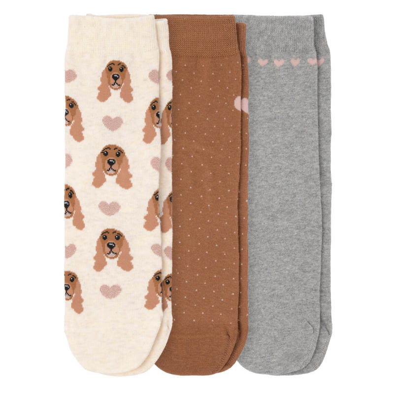 3 Paar Damen Socken in verschiedenen Dessins