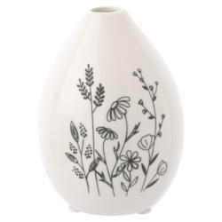 Mittelgroße Blumenvase mit Gräser-Motiv