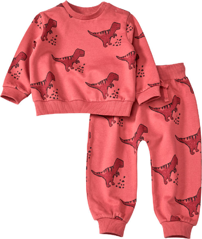 ALANA Set mit Sweatshirt & Hose mit Dino-Muster, rosa, Gr. 80