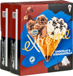 Cornets Extrême Chocolat & Stracciatella Frisco, 12 x 145 ml