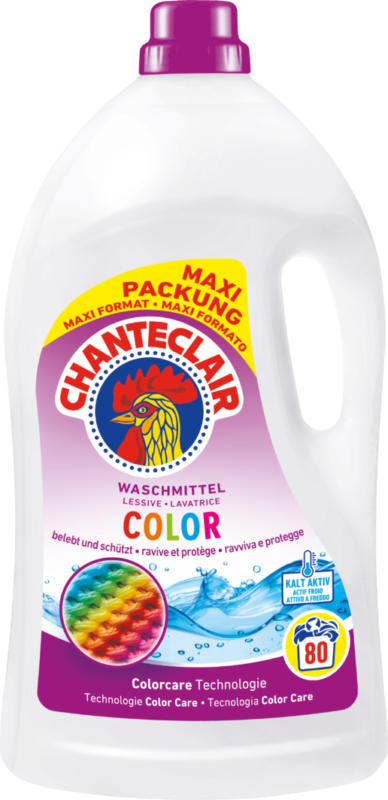 Detersivo liquido Color Chanteclair, 80 cicli di lavaggio, 3,6 litri