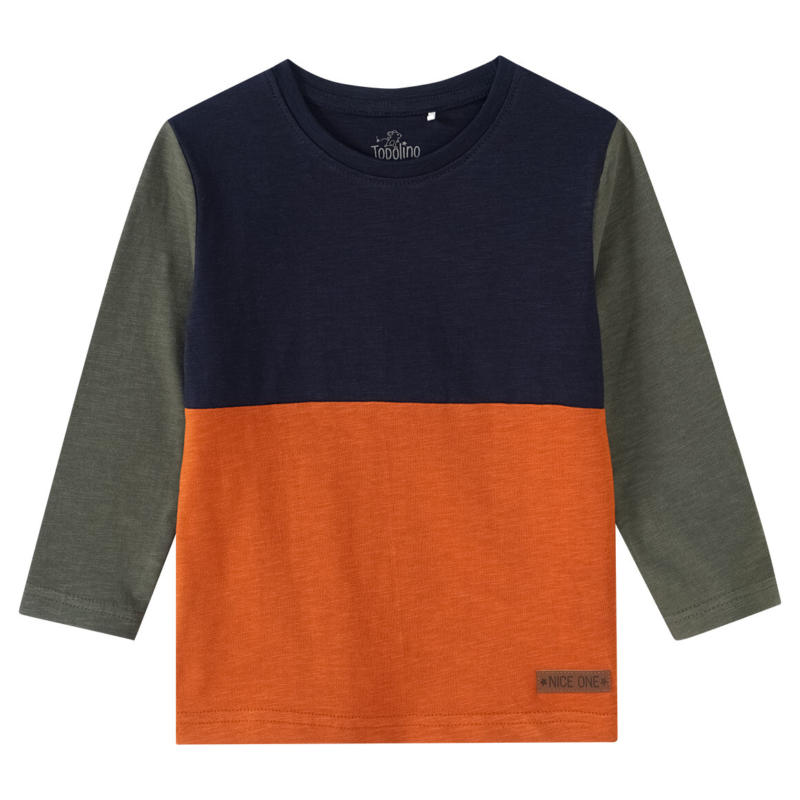 Jungen Langarmshirt mit Farbteilern (Nur online)