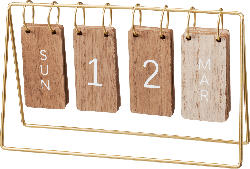 Dekorieren & Einrichten Tischkalender aus Metall/Holz, gold (24x6x14cm)